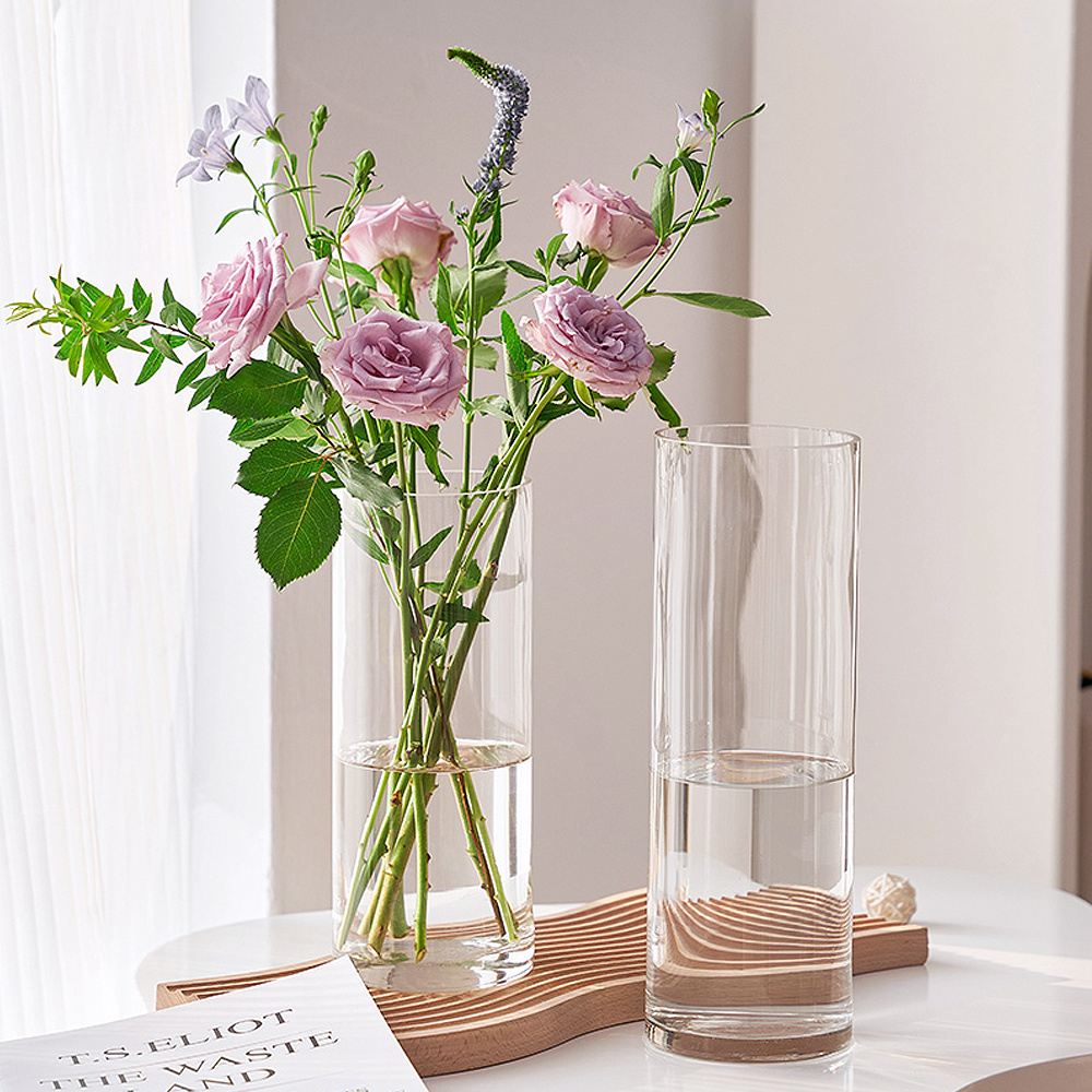 Simple Modern Minimalist Wedding Decoration New Simple Modern Candle Glass Vase Tall Clear Classic Elegant Flower Glass Vase