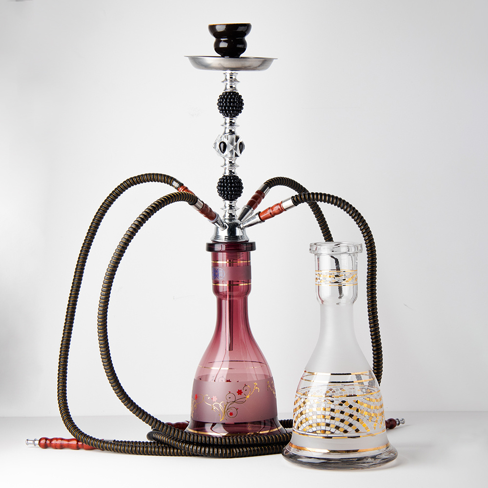 Hot Sale New Design Cheap Wholesale Portable Glass Tall Hookah Set With Everything