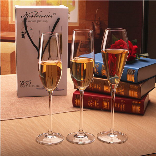 Wholesale Luxury Handmade Individuation Clear Champagne Flutes Glass Wine Goblet With Three Size