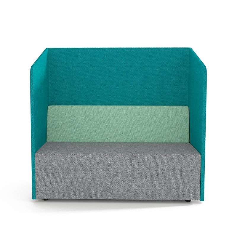 Original Design Custom High Back 2 Seater Modern Nordic Teal Upholstery Foam Privacy Office Divider Seating Acoustic Sofa