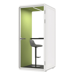 High Quality Indoor Portable Vocal Isolation Personal Acoustic Phone Booths Upholstery Soundproof Silent Office Pod for 1 Person