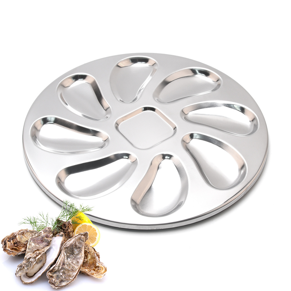 25CM Food Safe Stainless Steel Seafood Plate Dish Tray BBQ Pan