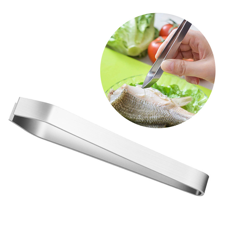 Stainless Steel Kitchen Gadget Fish Scraper With Born Tweezer Set Scaler Brush Fish Scale Remover