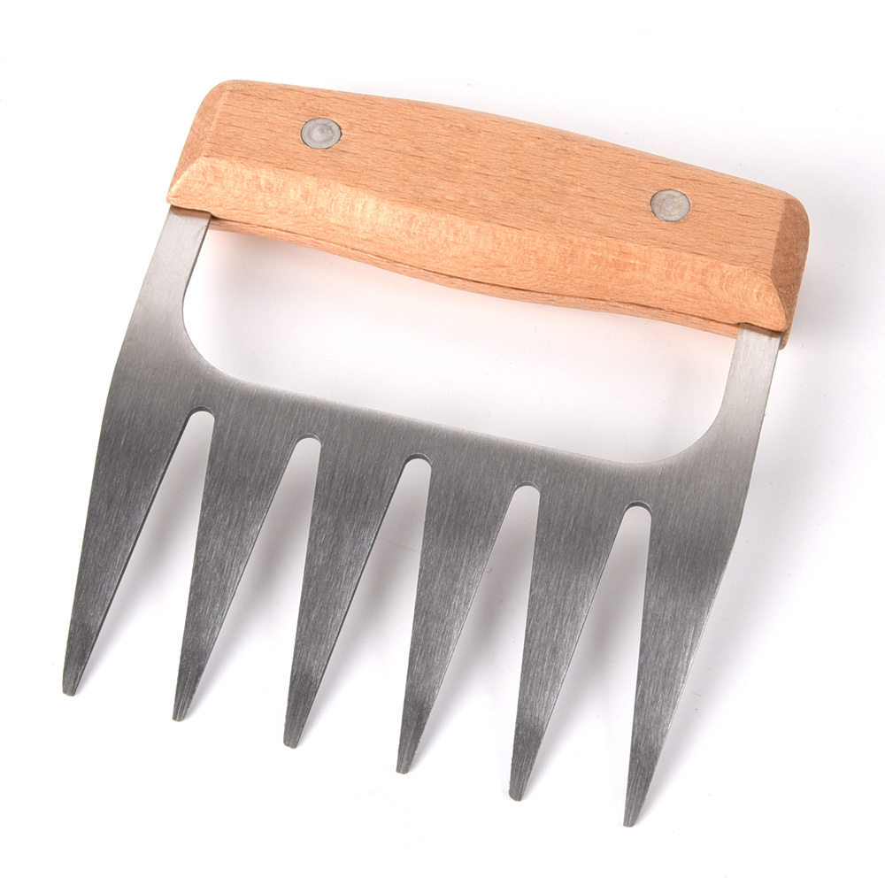 Barbecue grilling tools meat shredder with wooden handle meat claw separator for food