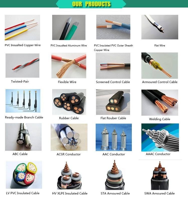 Three Core and Twin Flat Electrical Wire and Cables to BS6004 PVC Electric Cable Copper Heating Insulated PVC Jacket Power Cable