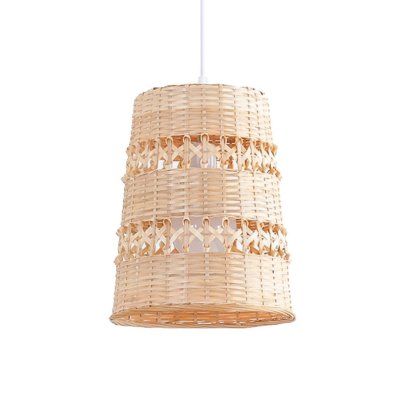 Wholesale Price Bamboo Handmade Ceiling Pendant Lamp Ceiling Light Fixture Hand Woven Rattan Lampshade Cover