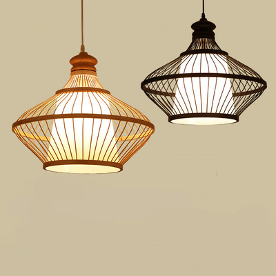 Natural Bamboo Material Handcraft Lamp Shade Led Lights Rattan Ceiling Light Covers Bamboo Pendant Lampshade