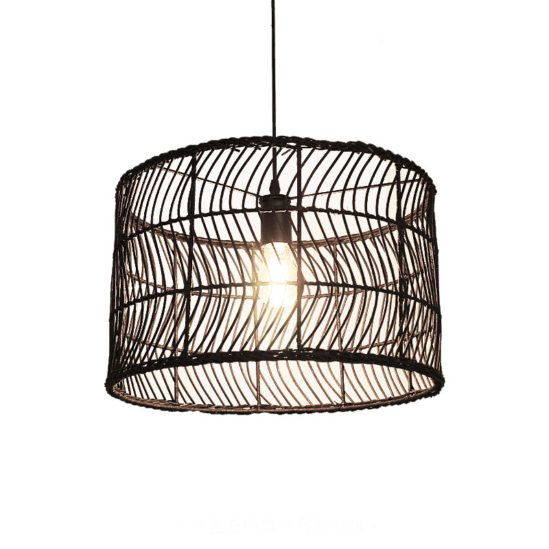 New Chinese Rattan Lamp Cover 100% Natural Rattan Lampshade High Quality Wicker Lampshade Ceiling Light Fixture