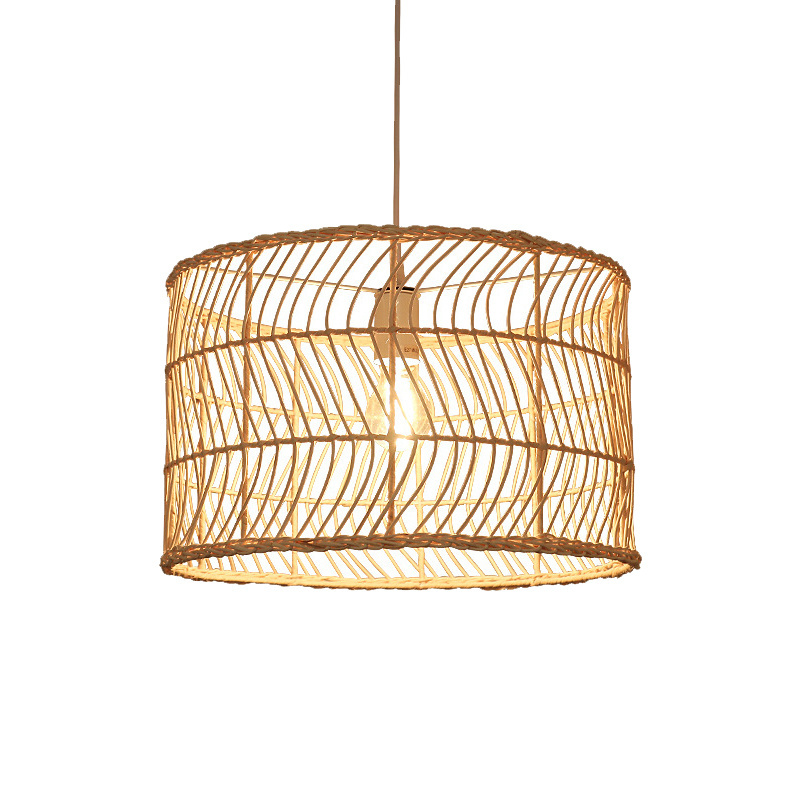 New Chinese Rattan Lamp Cover 100% Natural Rattan Lampshade High Quality Wicker Lampshade Ceiling Light Fixture