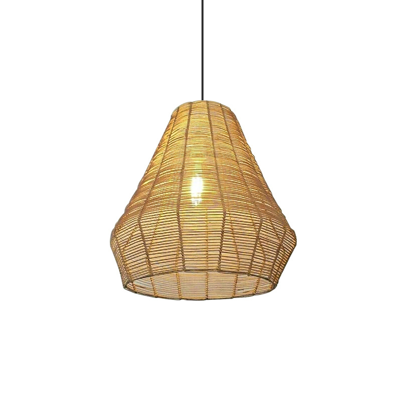 Handwoven Rattan Pendant Light Rattan Wicker Lampshades Lanterns Boho Ceiling Lamp Light