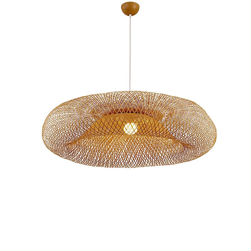 Handmade Bamboo Rattan Shade Pendant Light Fixture Chandelier Lamp Kitchen Hanging Ceiling Lamp For Bedroom Light