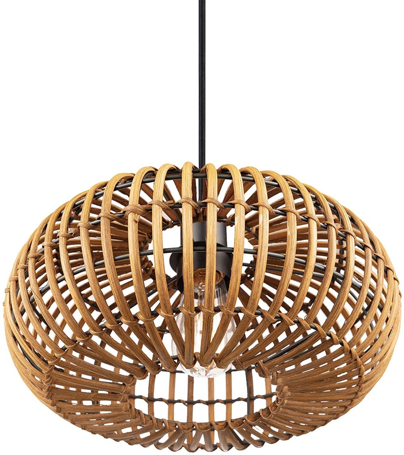 Custom Wicker Lamp Woven Pendant Light Fixtures Straw Rattan Lampshade Tropical For Living Room