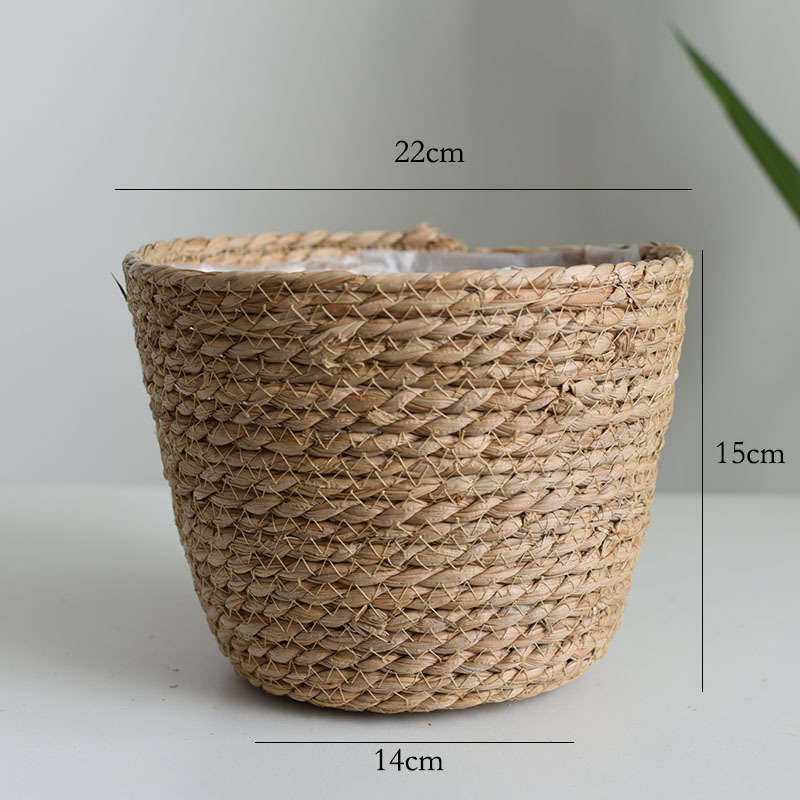 Seagrass Storage Basket Flowers Tabletop Straw Home Decor Garden Decor Flower Pot Basket