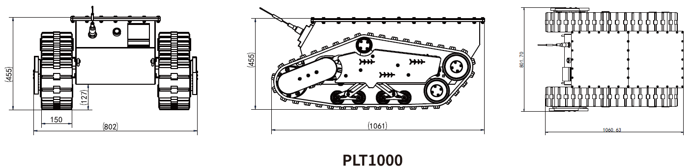 all terrain vehicle PLT1000 IP66 tracked robot chassis platform