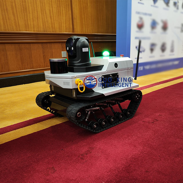 Autonomous inspection 138T small crawler tracked vehicle all terrain tracked robot chassis with radar and camera