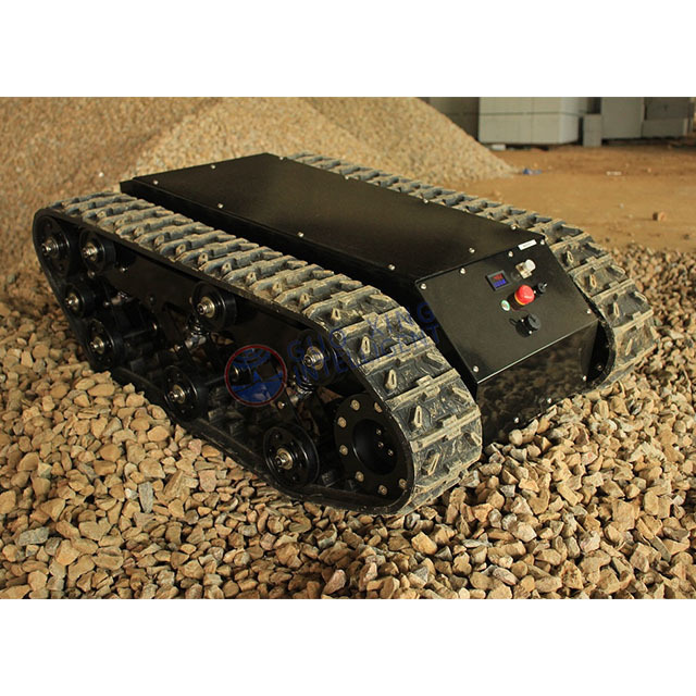 All terrains vehicle able to climbing stairs rubber tracked tank chassis safari-600T robotic platform