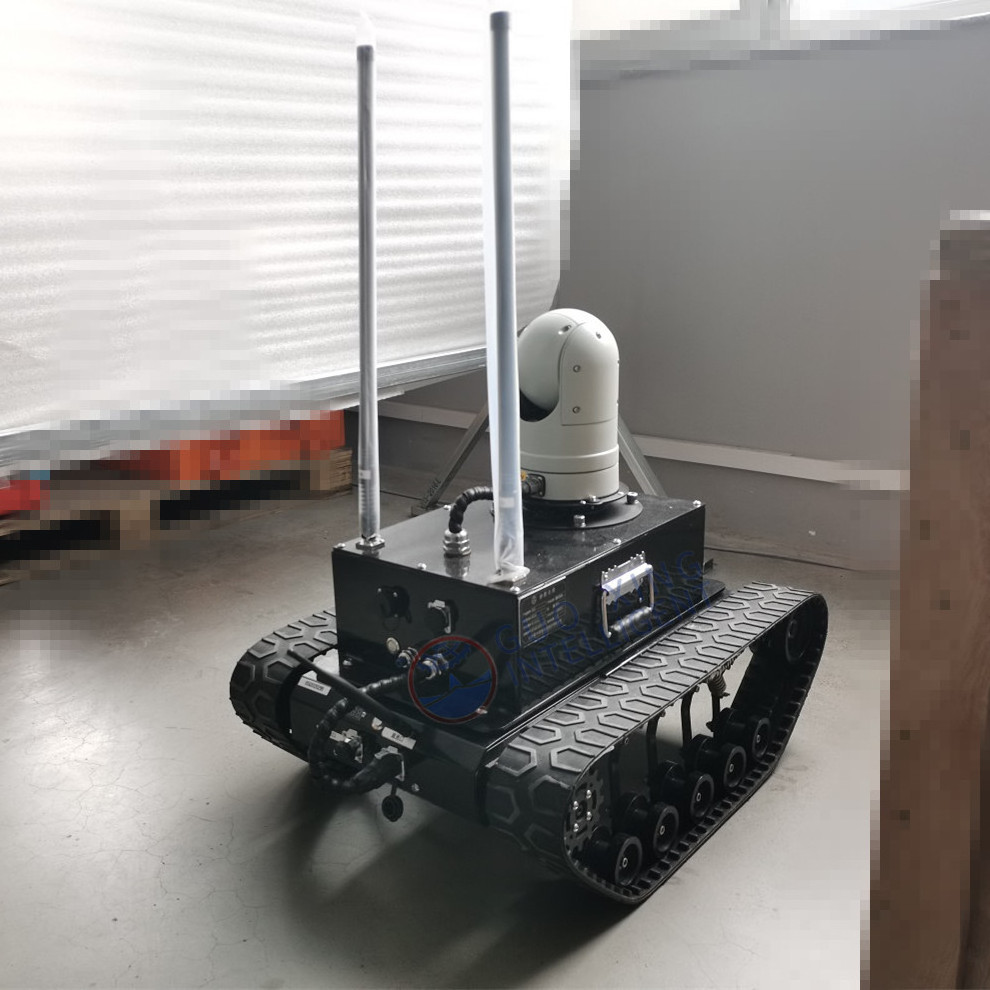 Autonomous inspection 138T small crawler tracked vehicle all terrain tracked robot chassis with radar and camera