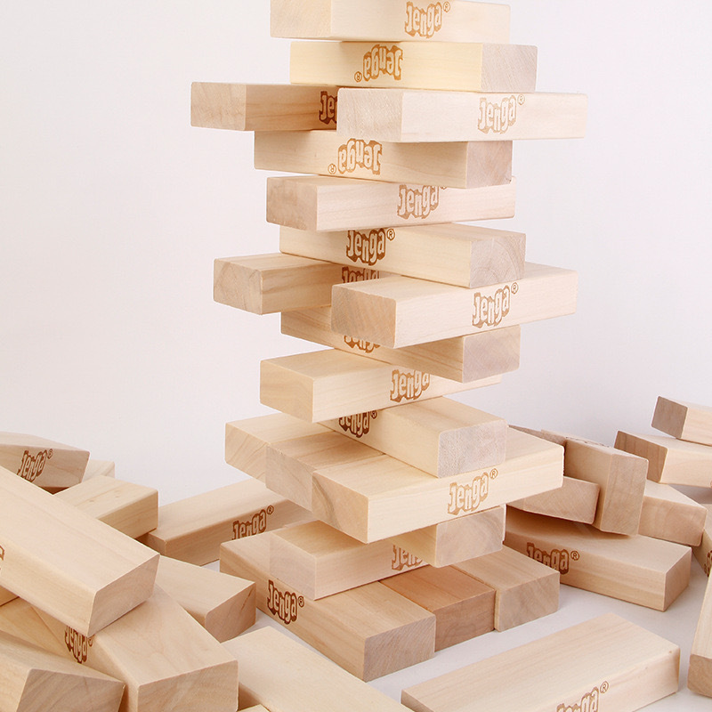 Wooden jenga toy stacking and balancing blocks game for kids high quality classic handmade wooden block toys