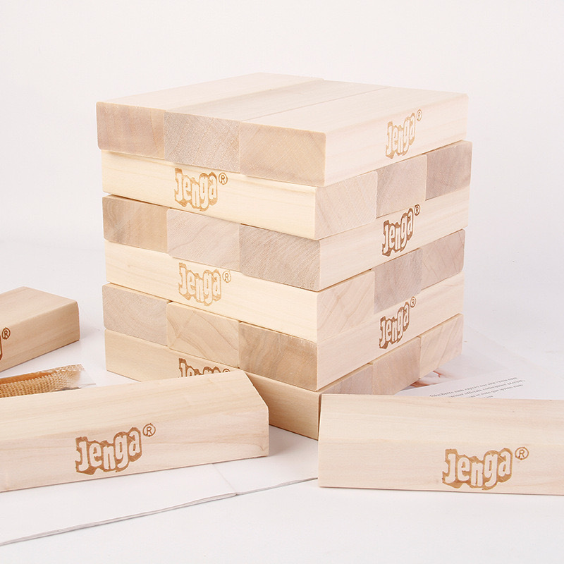 Wooden jenga toy stacking and balancing blocks game for kids high quality classic handmade wooden block toys