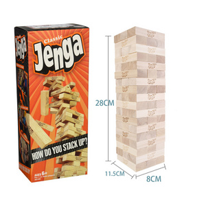 Wooden jenga toy stacking and balancing blocks game for kids high quality classic handmade wooden block toys