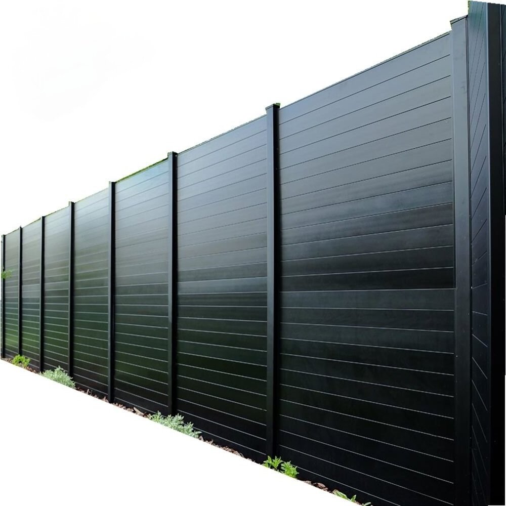 GUOYAO 6063 Modern design modular fence aluminum metal horizontal yard privacy slat fence panels outdoor garden fence