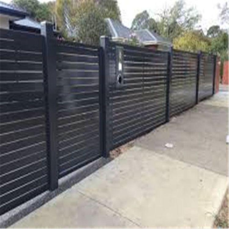 GUOYAO custom design 8 ft 6000 7000 Series matte black patio privacy aluminum fence