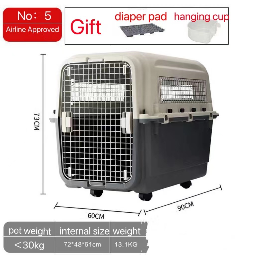 Plastic Kennels Rolling Plastic Airline Approved Wire Door Travel Dog Crate 6 models