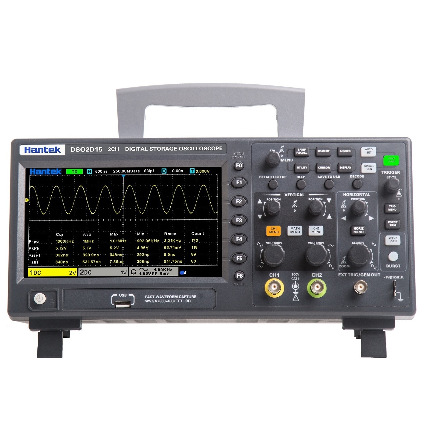 Hantek DSO2C10/DSO2C15/DSO2D10/DSO2D15 Digital Storage Oscilloscope Russian DSO2000 Series