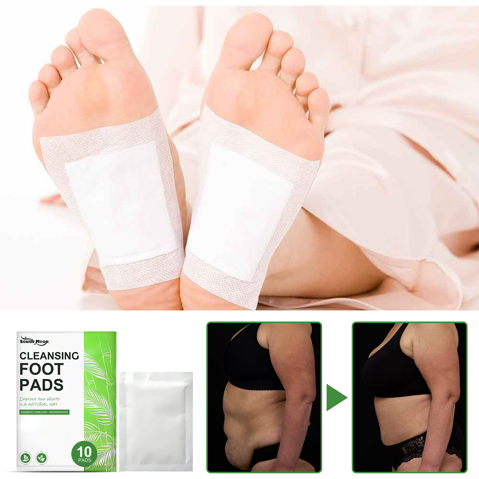 2022 New Slimming Detox Foot Patch Organic Herbal Cleansing Patches dehumidification repair shaping slimming foot patch