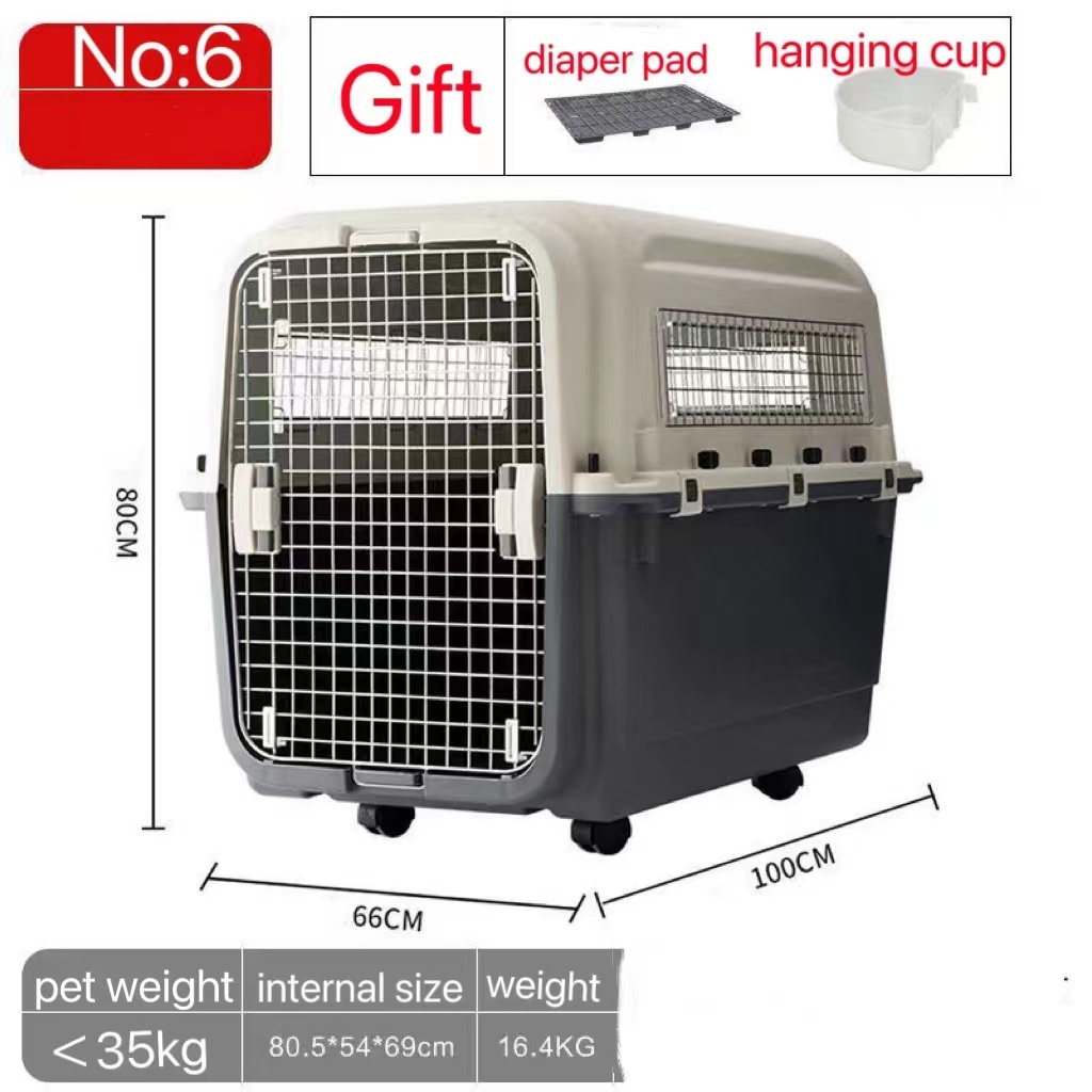 Plastic Kennels Rolling Plastic Airline Approved Wire Door Travel Dog Crate 6 models