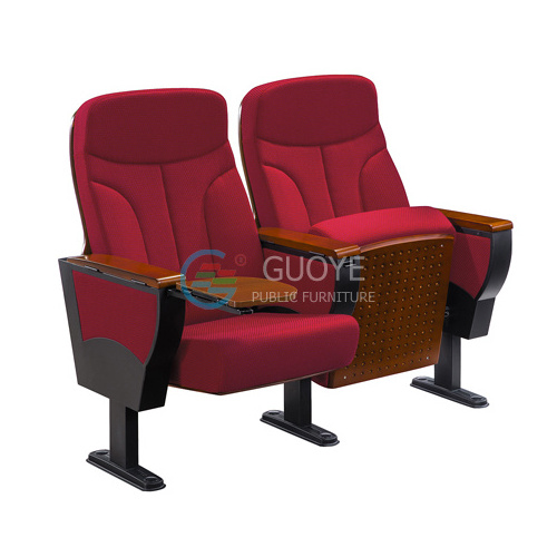 Wholesale China Factory Supply  Church Seats And Auditorium Chairs With Wooden Writing Table Pad And Luxury Fabric