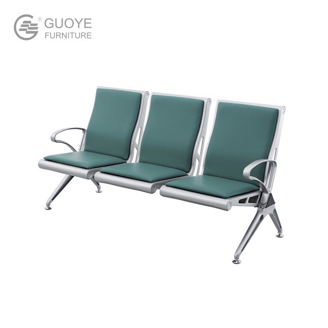 Long Bench Three Seat Iron Row Chair Sofa Waiting Infusion Chair Airport Rest Waiting Chair