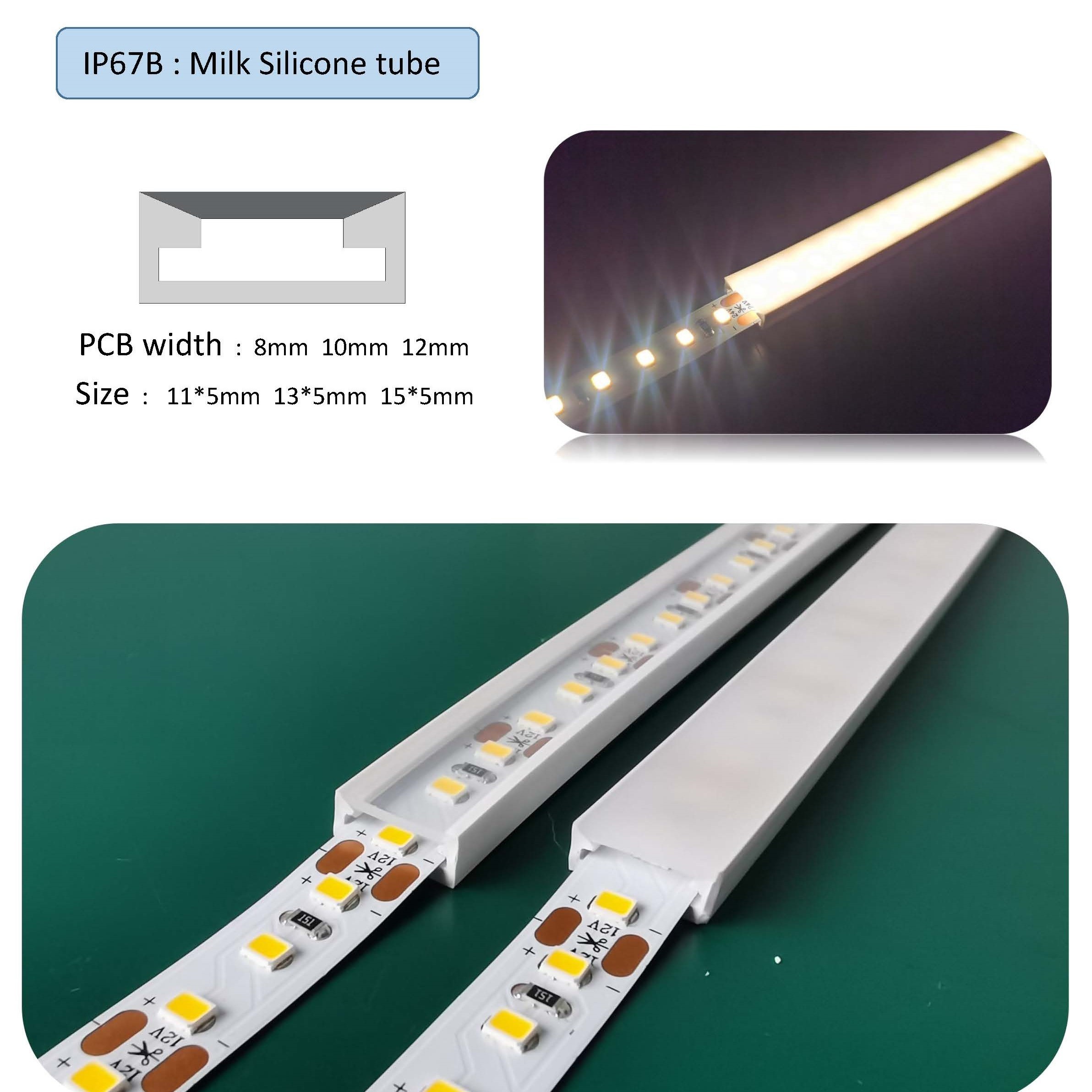 Manufacturer Milk White Silicone tube Diffuser Sleeve Cover IP67 waterproof outdoor flexible led strip light