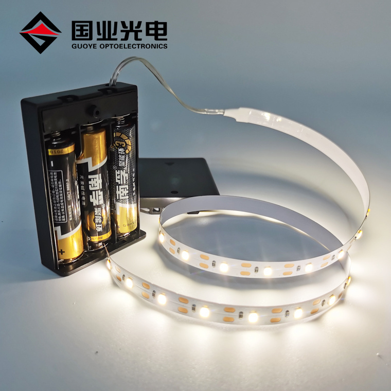 Factory offer led light strip with battery 5v white warm color battery powered lights