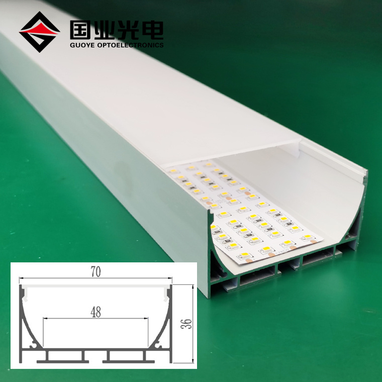 70*36mm 40w flat surface Square office Aluminum Profile LED Strip linear light With PC Opal Diffuser cover