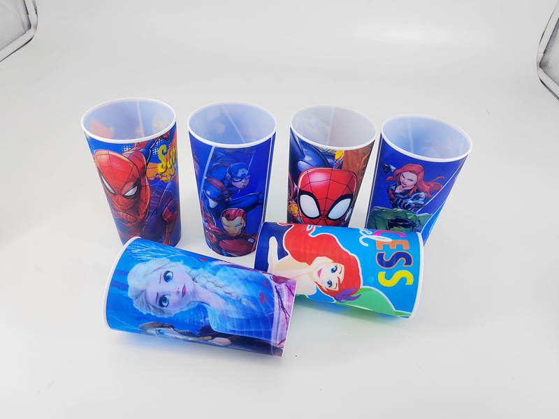 600ml Eco Friendly Pp Plastic stadium cup Lenticular Drinking Cup For Kids