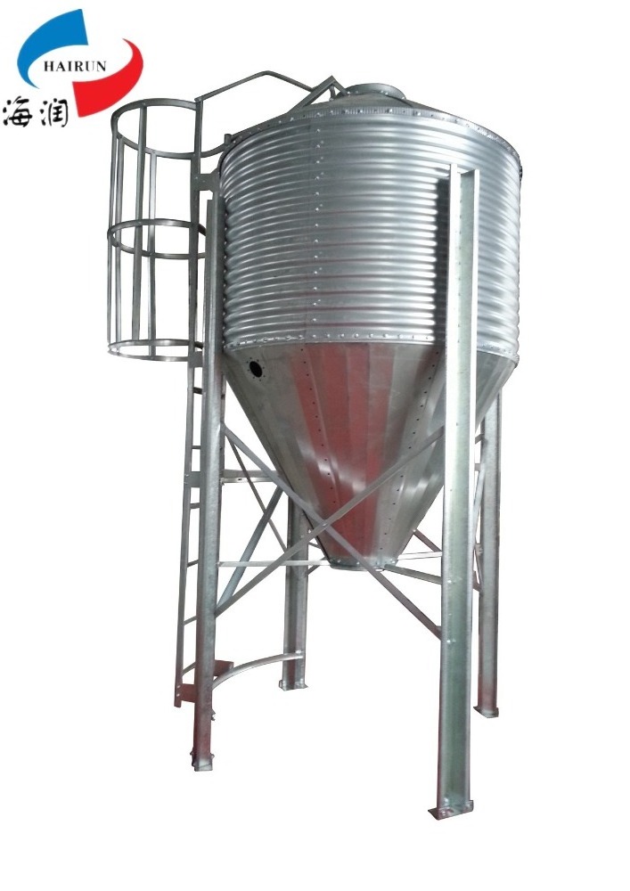 Hot Galvanized Metal Livestock Feed Silo,Poultry Feed Bins, Grain steel silo used for sale sorghum silo with conveying system