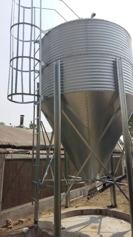 Hot Galvanized Metal Livestock Feed Silo,Poultry Feed Bins, Grain steel silo used for sale sorghum silo with conveying system