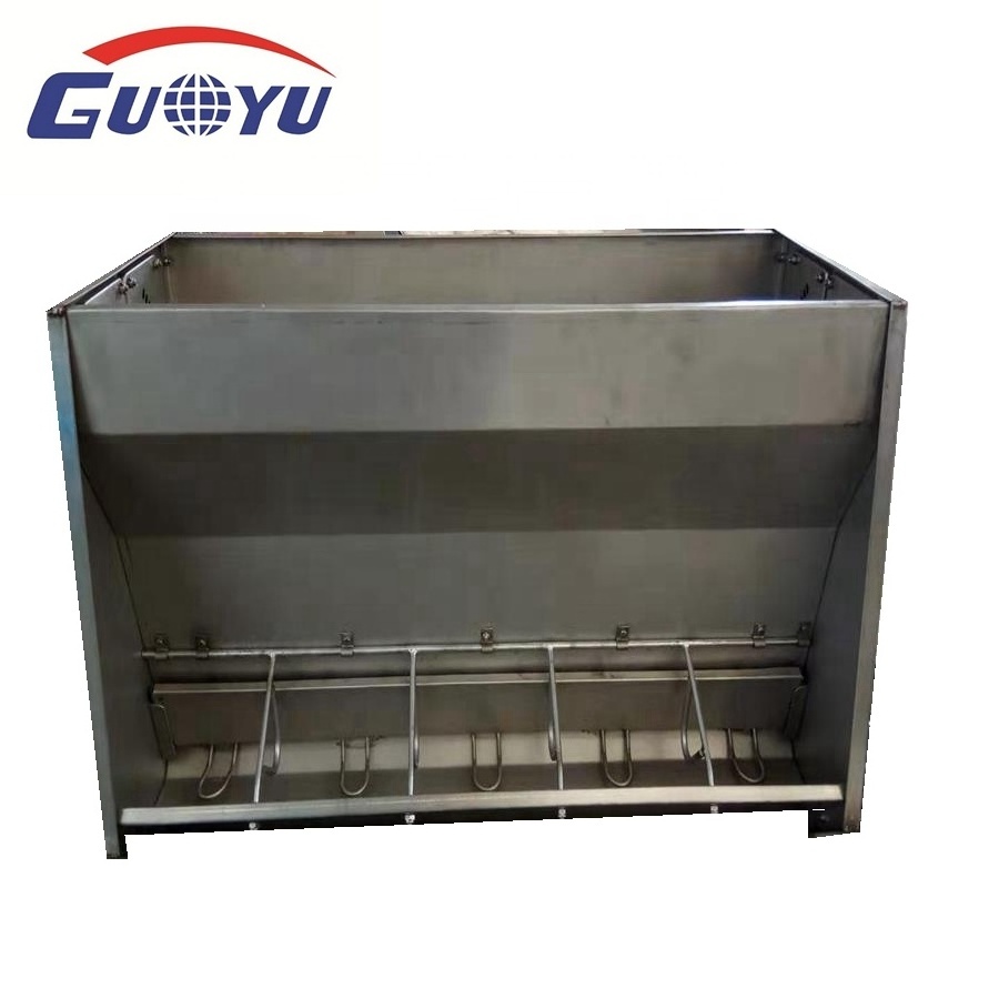 Factory high quality stainless steel double side hog feeder used in pig farm equipment