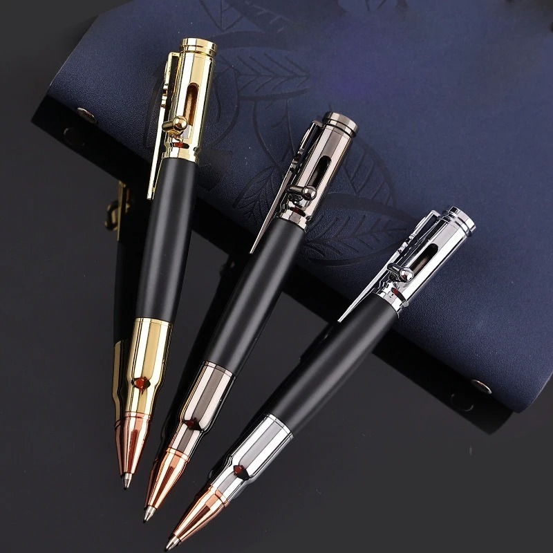 High Quality Bullet Shaped Bolt Action Tactical ballpoint Pen Metal Luxury Gun Pen