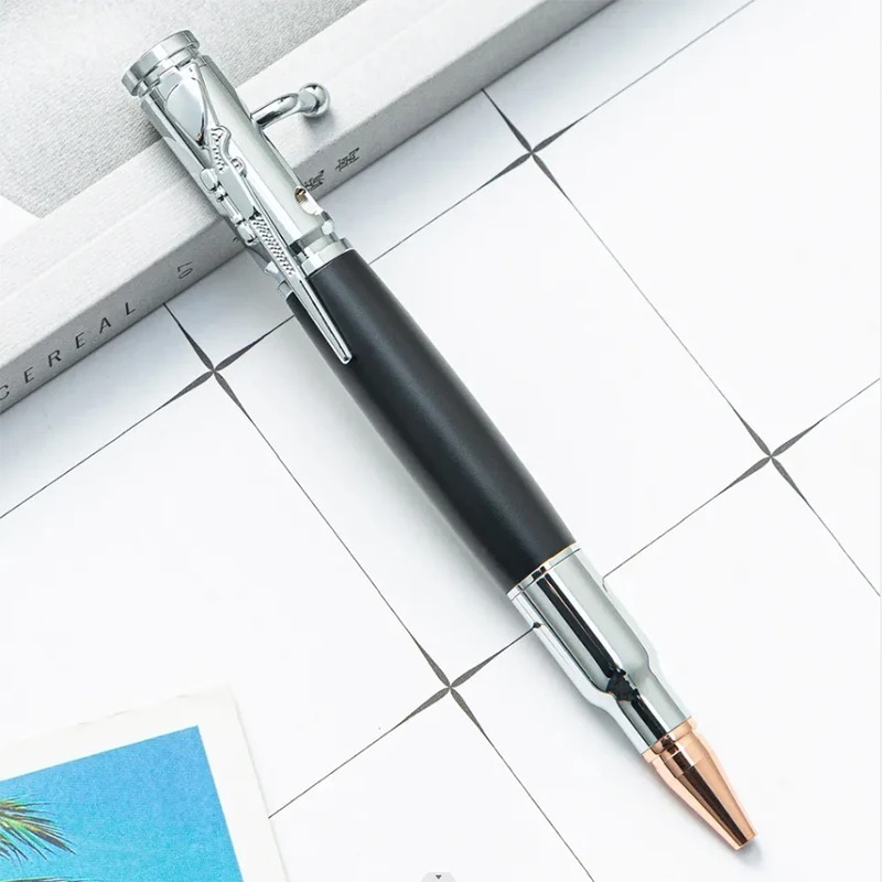 High Quality Bullet Shaped Bolt Action Tactical ballpoint Pen Metal Luxury Gun Pen