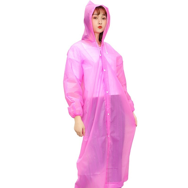 Clear Hooded EVA Poncho Adult Long Waterproof Camp Rain Coats Men Women EVA Reusable Rain Gear Fashion Thickened Raincoat Jacket