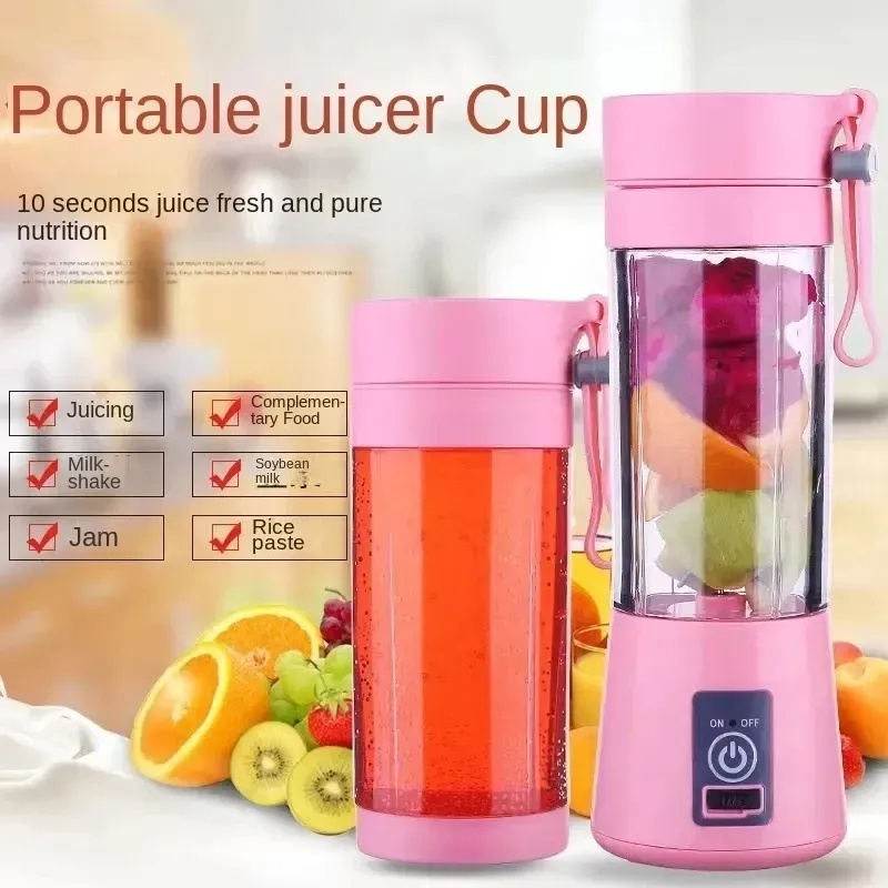 Home Kitchen Portable Fruit Milkshake Mixer Mini Electric Juicer Cup Handheld Smoothie Lemon Juice Maker Blender Squeezer Blades