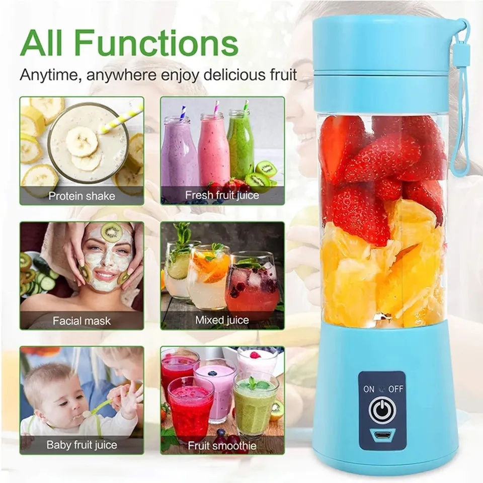 Home Kitchen Portable Fruit Milkshake Mixer Mini Electric Juicer Cup Handheld Smoothie Lemon Juice Maker Blender Squeezer Blades