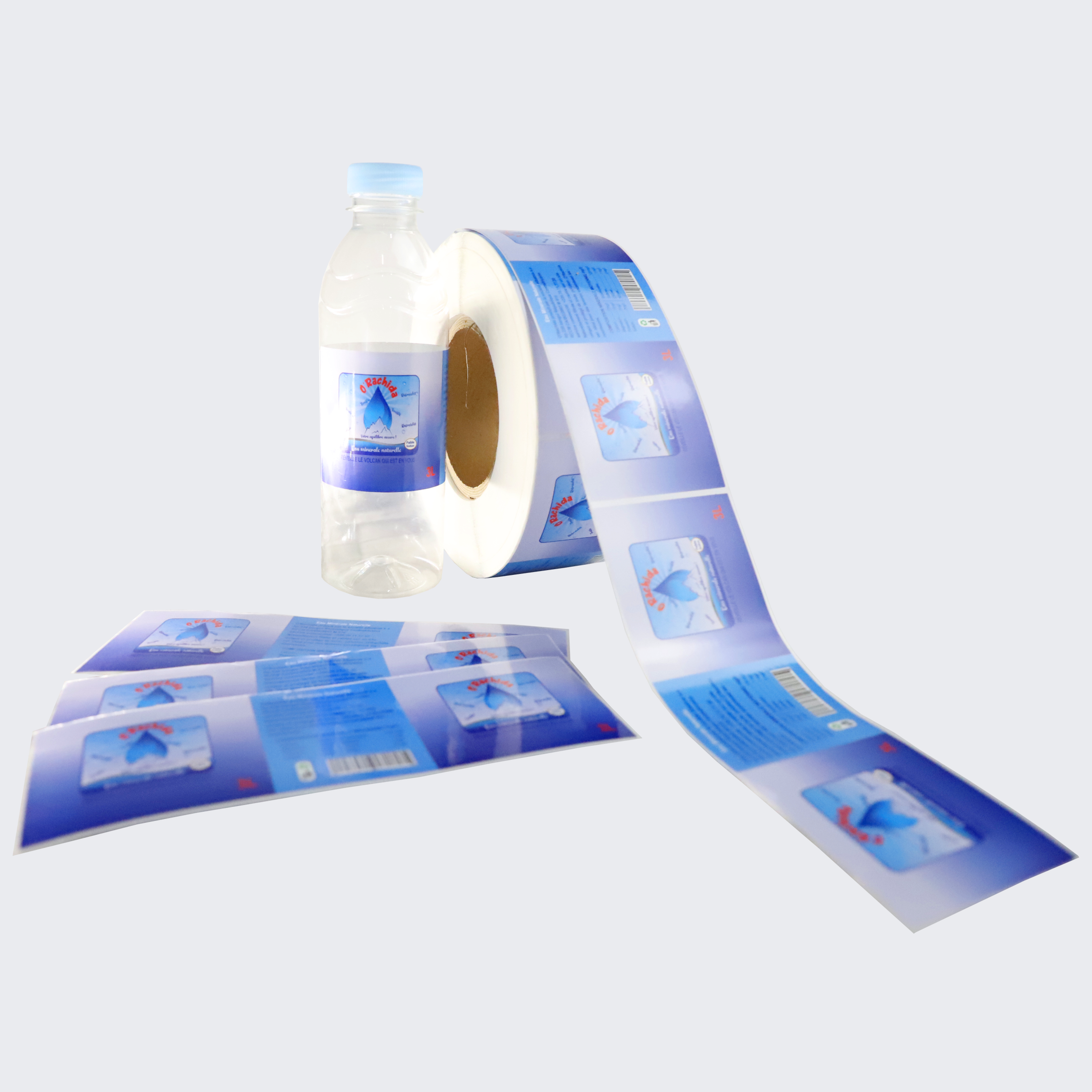 Custom logo printing adhesive  water bottle label sticker for water bottle