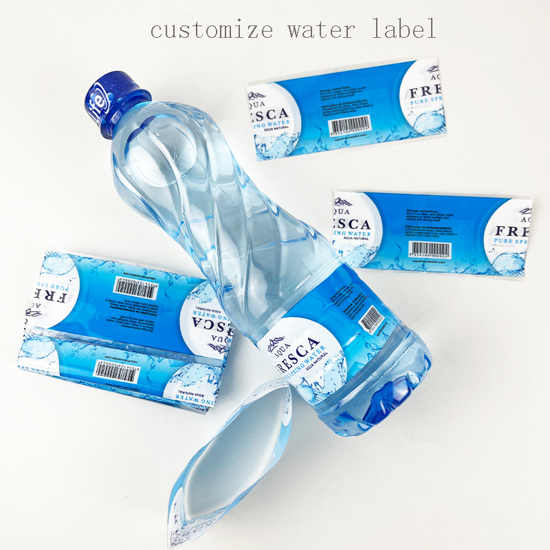 Popular Customized water bottle shrink sleeve label Plastic heat pvc Mineral water label