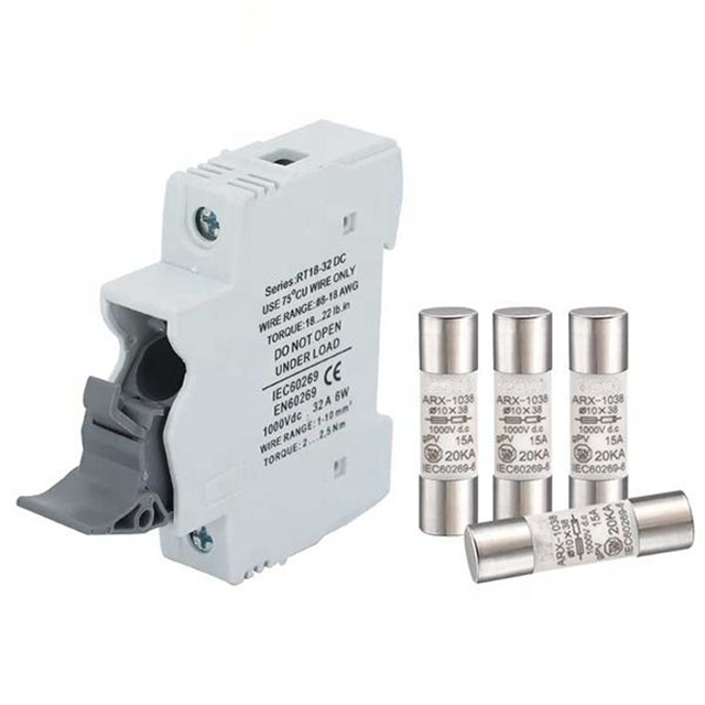 wholesale Din Rail Fuse Holder Solar PV DC 1500V 1-30A 30 amp fusibles thermal porcelain fuse with Base