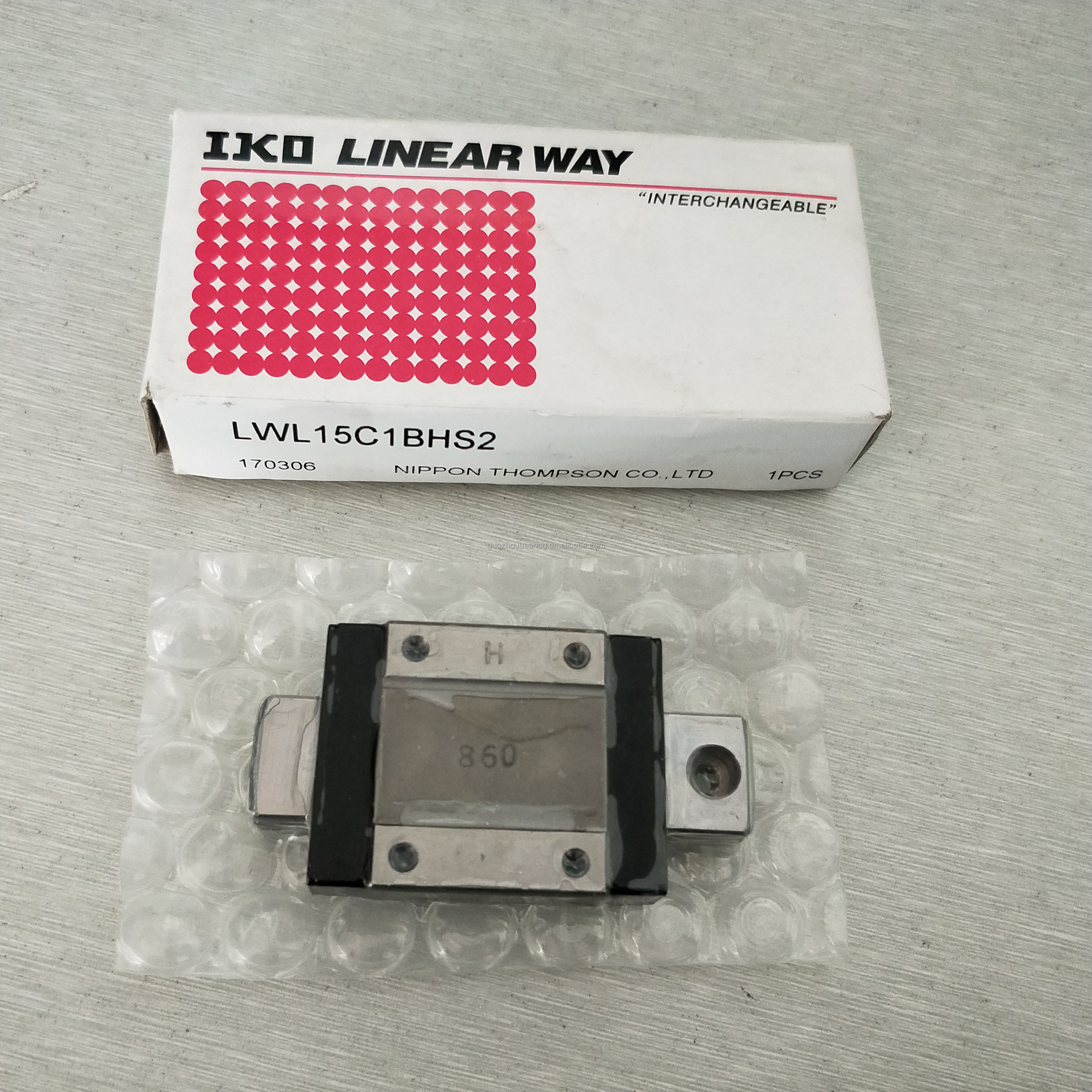 Original IKO Brand LWL15C1BHS2 Linear Block Guide Slide