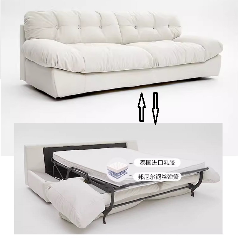 Modern minimalist fabric saves space Multi-functional folding sofa bed with mattress set Hotel lounge living room furniture