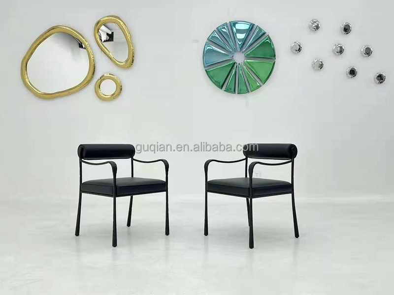 Modern light luxury minimalist unique stainless steel metal home wall decoration art pieces wall decoration mirror